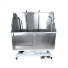 Fully Welded Stainless Steel Dog Wash Tub With Remote / Pedal Control Electric Lift
