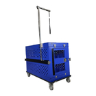 Aluminum Blue 40" Heavy Duty Collapsible Dog Crate With Grooming Arm