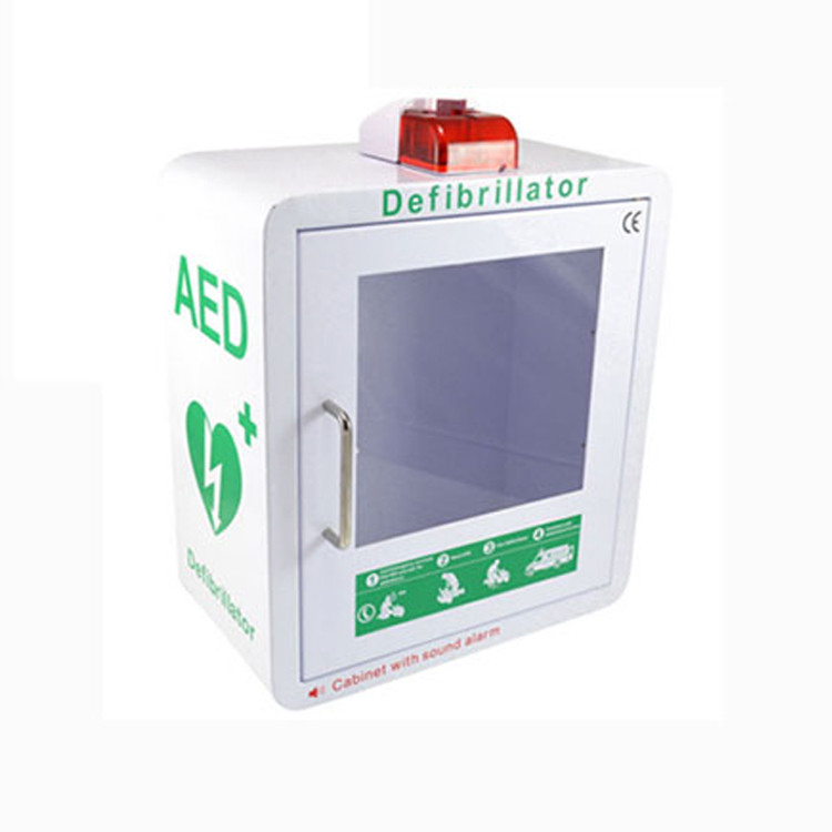Round Corner AED Defibrillator Wall Mounted Box With Audible Alarm