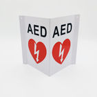 삼각형 백색 AED 벽 표시, V 모양 플라스틱 응급조치 AED 표시
