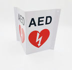 삼각형 백색 AED 벽 표시, V 모양 플라스틱 응급조치 AED 표시