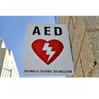 표시되어 있는 2개의 방법 편평한 AED 벽 표시, AED 254x177mm의 90도 표시