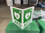 하얀 벽은 AED 벽 간판 녹색 플라스틱 세동제거기 AED 승리의 사인 맞춘 알루미늄 AED 징후를 탑재합니다